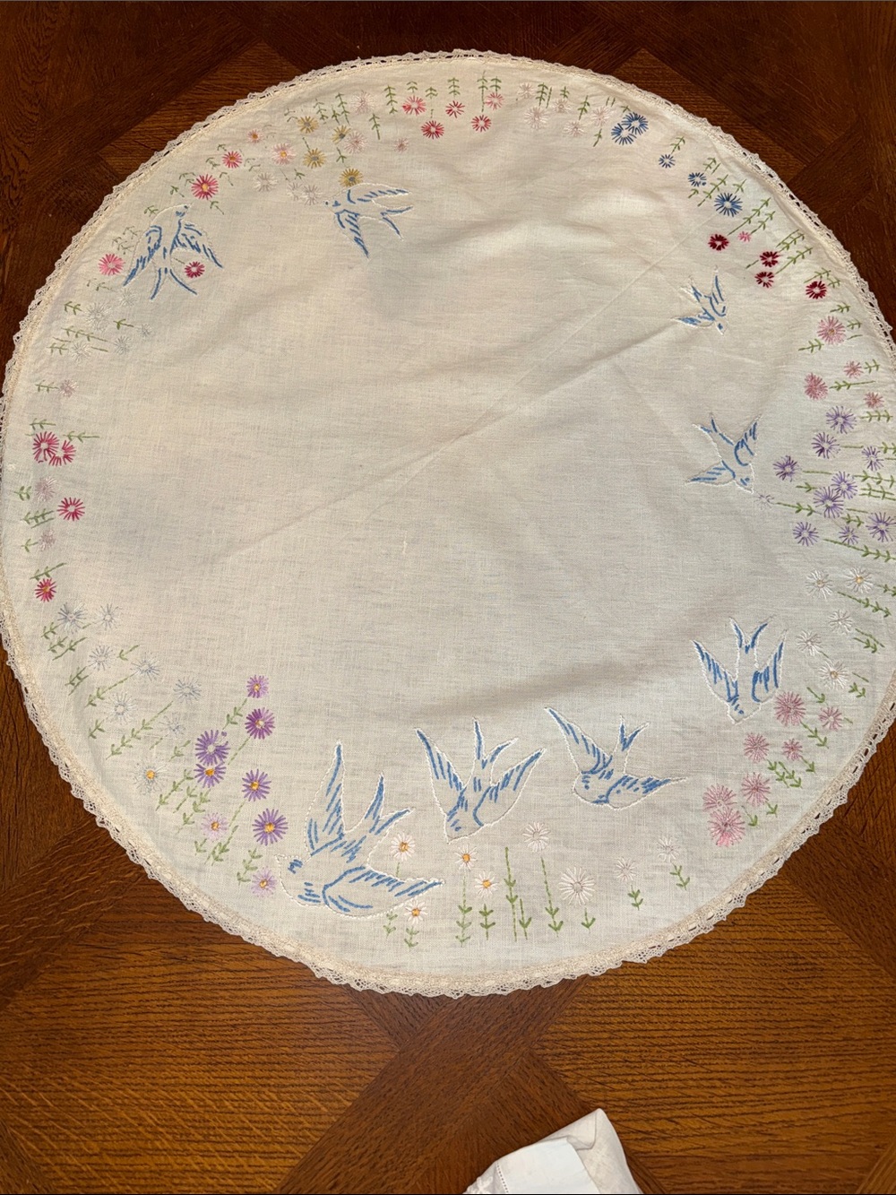 Antique table topper